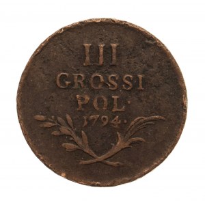 Monety wojskowe dla ziem polskich, 3 grosze 1794, Wiedeń