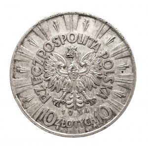 Polska, II Rzeczpospolita (1918-1939), 10 złotych 1934, Piłsudski, Warszawa