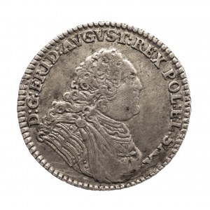 Polska, August III Sas (1733-1763), 1/6 talara 1763 FwôF, Drezno