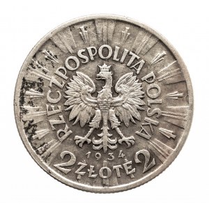 Polsko, Druhá republika (1918-1939), 2 zloté Pilsudski 1934, Varšava.
