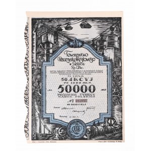 Akcja Towarzystwo Przemysłu Węglowego w Polsce na 50000 marek 20.06.1923.