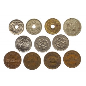 Japonia i inne kraje azjatyckie, zestaw współczesnych monet obiegowych