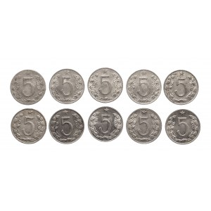 Československo, súbor obehových mincí 1953-1975