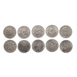 Czechosłowacja, zestaw monet obiegowych z lat 1953-1975