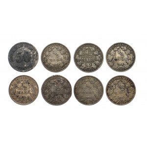 Niemcy, Cesarstwo Niemieckie (1871-1918), zestaw monet srebrnych
