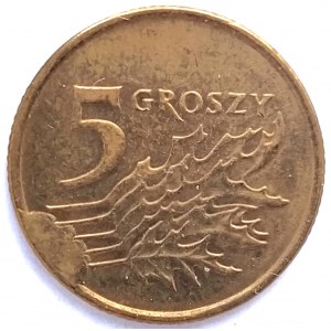 Polska, Rzeczpospolita od 1989 roku, 5 groszy 1999 - destrukt