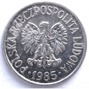 Polsko, PRL (1944-1989), 20 groszy 1985 - destrukce, twist