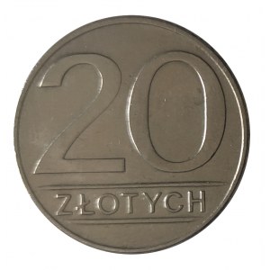 Polska, PRL (1944-1989), 20 złotych 1986, duże cyfry daty, Warszawa