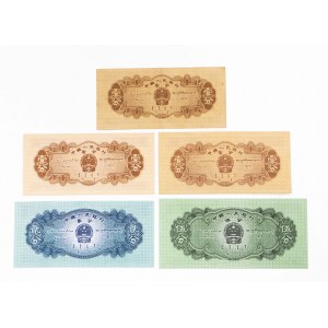 Chiny, zestaw 5 banknotów.