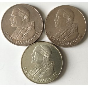 Polska, PRL (1944-1989), 1000 złotych 1982, Jan Paweł II - zestaw 3 sztuk
