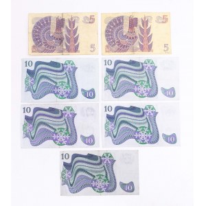 Szwecja, zestaw 7 banknotów.