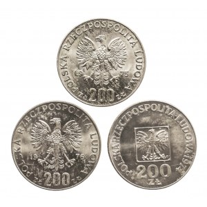 Polen, Volksrepublik Polen (1944-1989), 200 Zloty - Satz von 3, Satz.
