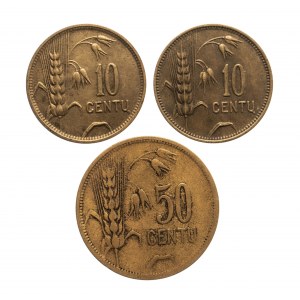 Lithuania, circulating coin set 1925 (3 pieces).
