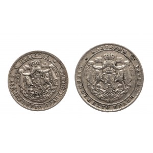 Bulgaria, set of 1 and 2 leva coins 1925
