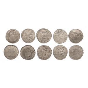 Czechy, Grosze praskie (10 szt.) XIV wiek, Wacławy , Karol IV