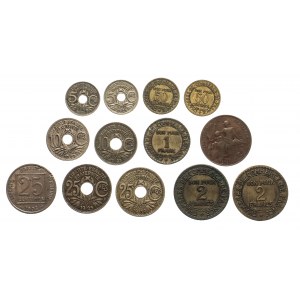 France, set of circulation coins 1903-1939 (13 pieces).