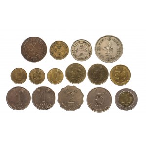 Chiny (Hong Kong), zestaw monet obiegowych 1924-2017 (15 szt.)
