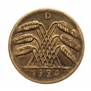 Deutschland, Weimarer Republik (1918-1933), 50 Rentenpfennig 1924/D, München