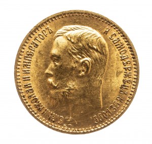 Rosja, Mikołaj II 1894-1917, 5 rubli 1904 AP, Petersburg.