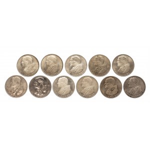 Polska, PRL (1944-1989), 1000 złotych 1982 i 1983, Jan Paweł II, zestaw 11 monet