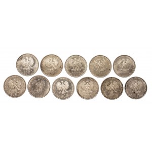 Polska, PRL (1944-1989), 1000 złotych 1982 i 1983, Jan Paweł II, zestaw 11 monet