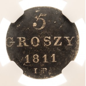 Księstwo Warszawskie (1807-1815), 5 groszy 1811 I.B. Warszawa, NGC XF 45