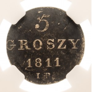 Varšavské knížectví (1807-1815), 5 grošů 1811 I.B. Varšava, NGC XF 45