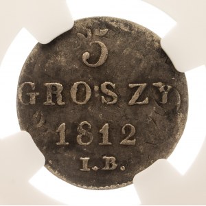 Księstwo Warszawskie (1807-1815), 5 groszy 1812 I.B. Warszawa, NGC XF 45