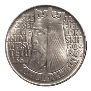 Polen, PRL (1944-1989), 10 Zloty 1964 - 600-jähriges Jubiläum der Jagiellonen-Universität - Reliefinschrift