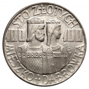 Polska, PRL (1944-1989), 100 złotych 1966, Mieszko i Dąbrówka - półpostacie, próba