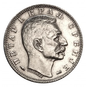 Serbia, Peter I (1903-1918), 1 dinar 1915, Paris