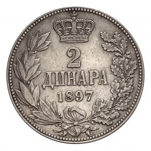 Serbien, Alexander I. (1889-1903), 2 Dinar 1897