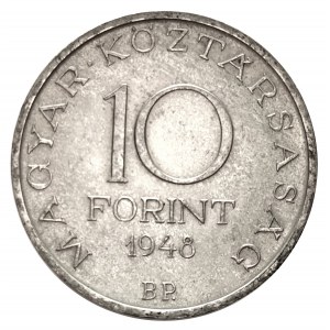Węgry, Druga Republika (1946 - 1948), 10 forintów 1948, 100 rocznica Rewolucji 1848, Istvan Szechenyi, Budapeszt