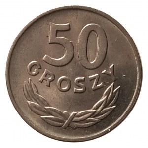 Polsko, Polská lidová republika (1945-1989), 50 groszy 1949, miedzionikiel, Kremnica