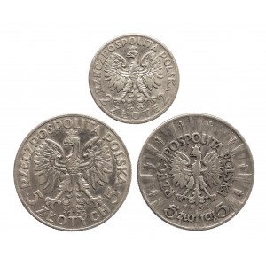 Polska, II Rzeczpospolita (1918-1939), zestaw monet srebrnych 1932-1934