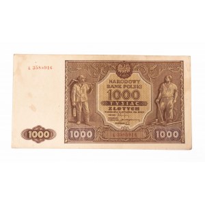 Poľsko, PRL (1944 - 1989), 1000 ZŁOTYCH 15.01.1946, séria L.