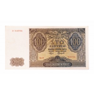 Polen, Allgemeine Regierung (1940 - 1941), 100 Zloty 1.08.1941, Serie D.