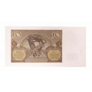 Poland, General Government (1940 - 1941), 10 zloty 1.03.1940, J series.