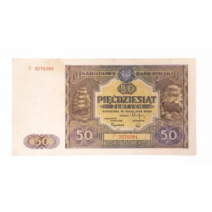 Polska, PRL (1944 - 1989), 50 ZŁOTYCH 15.05.1946, seria P.