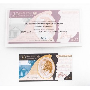 Rzeczpospolita Polska, NBP - banknot kolekcjonerski, 20 złotych 19.03.2009, 200. Rocznica urodzin Fryderyka Chopina.