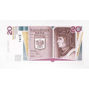 Rzeczpospolita Polska, NBP - banknot kolekcjonerski, 20 złotych 28.01.2015, 600. rocznica urodzin Jana Długosza.