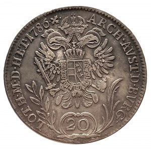 Austria, Józef II Habsburg (1765-1790), 20 krajcarów 1786 B, Kremnica