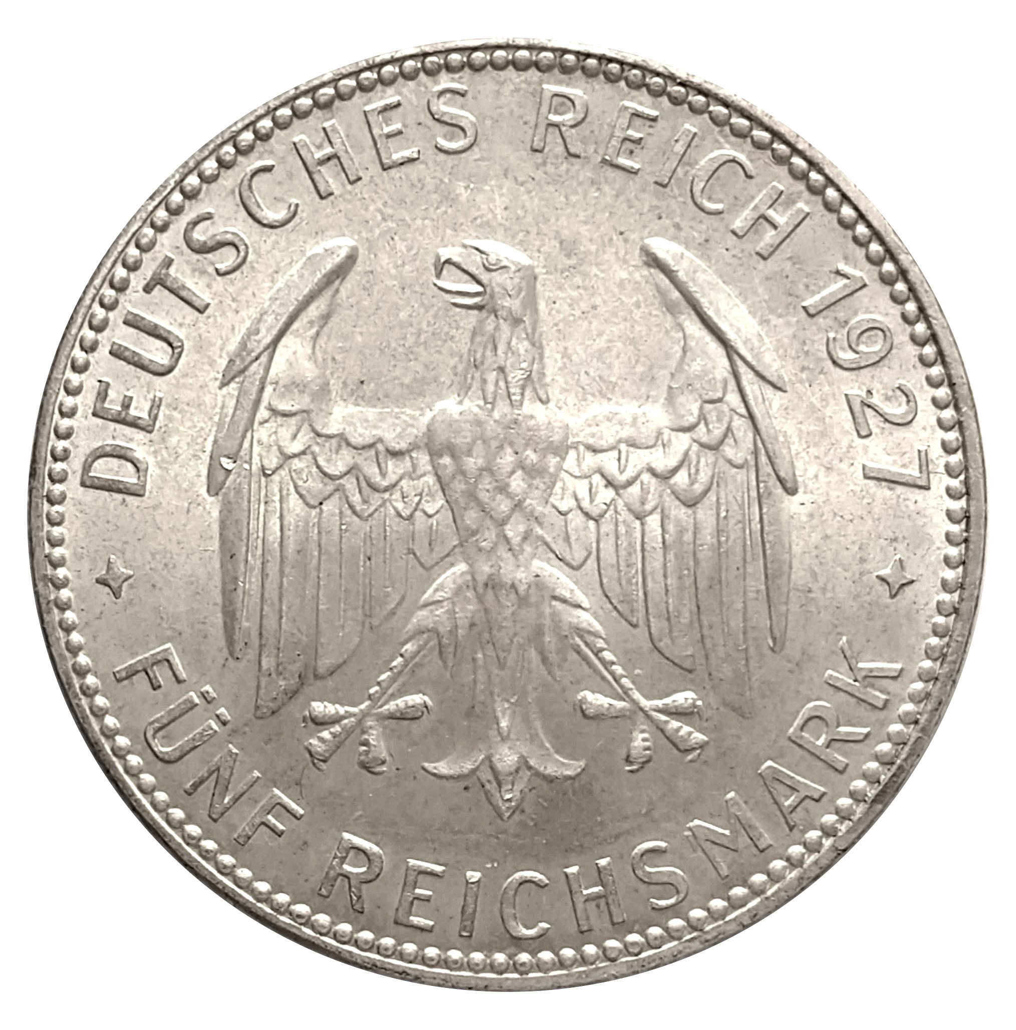 Germany, Weimar Republic (1918-1933), 5 marks 1927 F, 450th anniversary ...