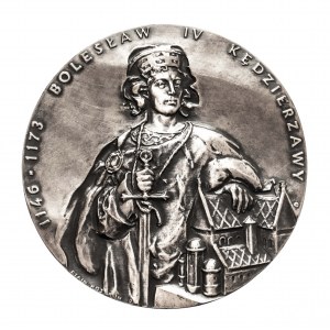 Polska, PRL (1944-1989), medal z serii królewskiej Oddziału Koszalińskiego PTN - Bolesław IV Kędzierzawy.