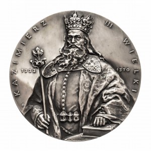 Polska, medal z serii królewskiej Oddziału Koszalińskiego PTN - Kazimierz III Wielki.
