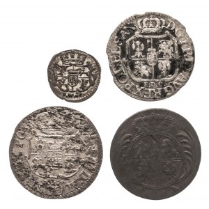 Polska, August III Sas (1733-1763), zestaw 4 monet