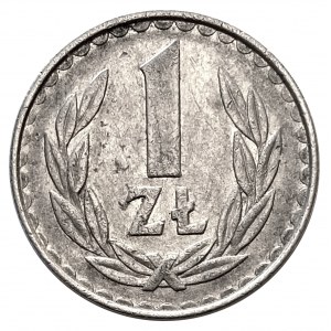 Polska, PRL (1944-1989), 1 złoty 1984 - destrukt, skrętka