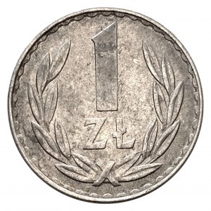 Polska, PRL (1944-1989), 1 złoty 1977 - destrukt, skrętka