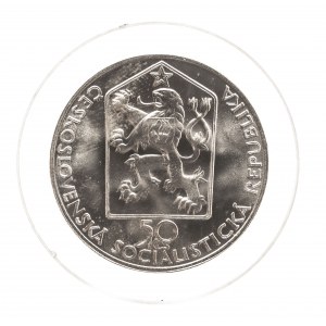 Czechosłowacja, 50 koron 1989, 150 Lat Kolei Żelaznej Breclav-Brno
