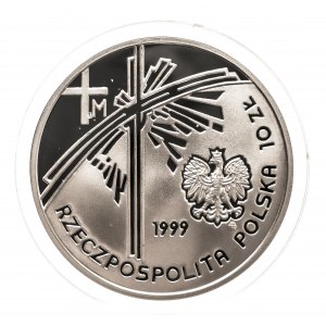 Polska, Rzeczpospolita od 1989 roku, 10 złotych 1999, Jan Paweł II - Papież, Pielgrzym